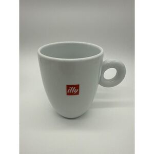 Ily Logo Mug White Red Porcelain Coffee Espresso Rounded Handle Design